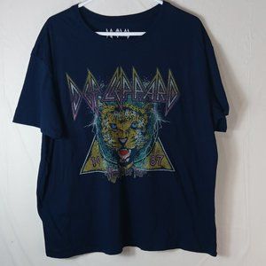 Y2k Def Leppard Size XXL Black Graphic band T-shirt